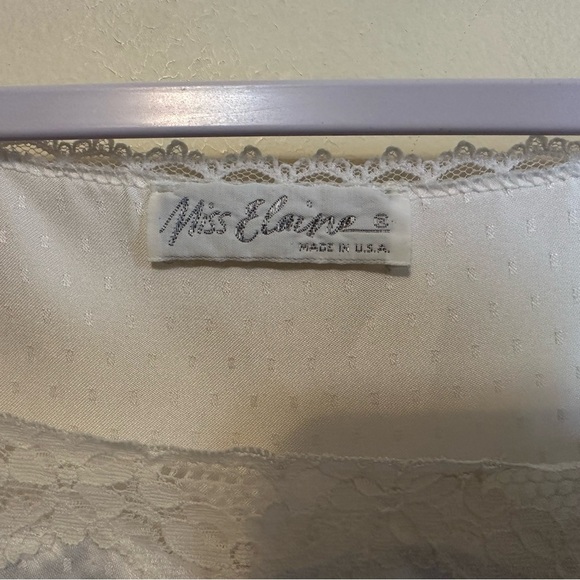 Miss Elaine 100% Rayon White Polka Dot Nightgown Size Small VTG 90’s Grandma Bow - Picture 3 of 4